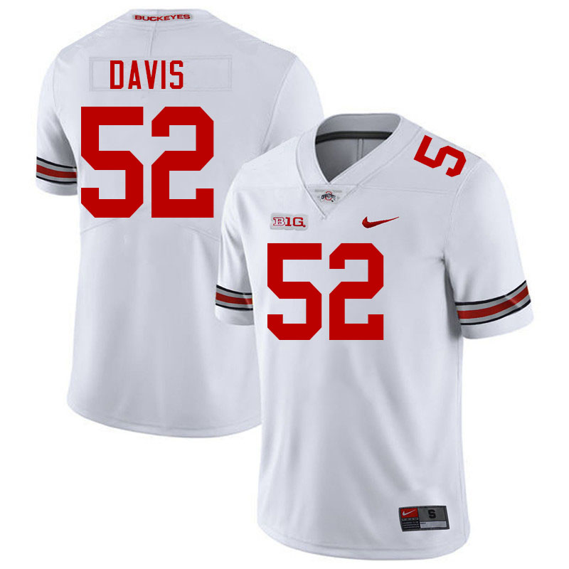 #52 Wyatt Davis Ohio State Buckeyes Jerseys Football Stitched-White